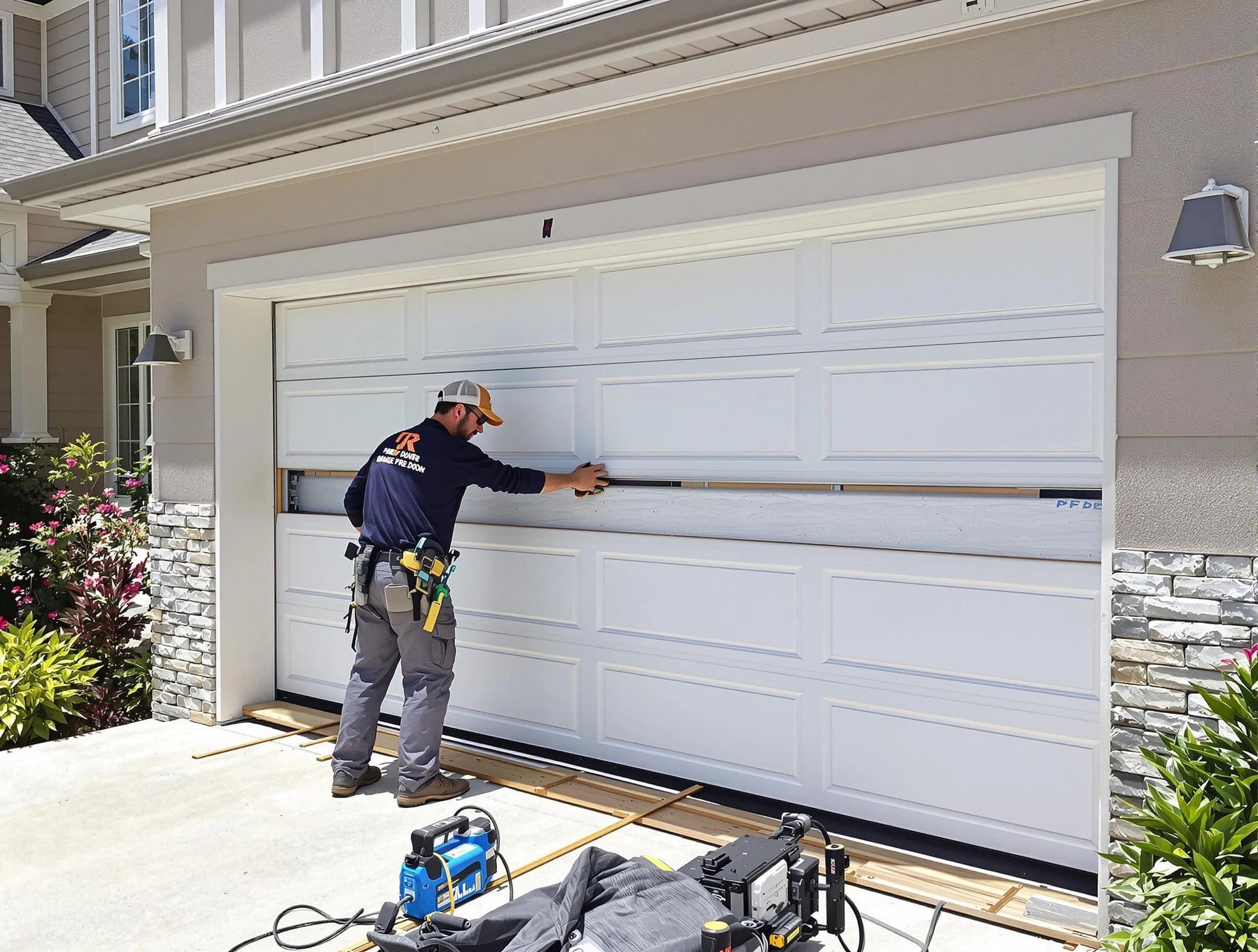 Allegheny Garage Door Repair team performing complete garage door replacement at Allegheny residence