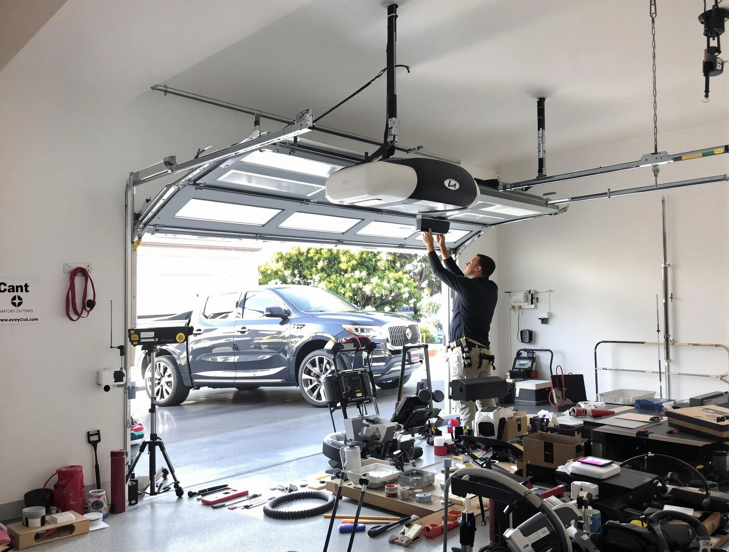 Allegheny Garage Door Repair specialist installing smart garage door opener system in Allegheny home